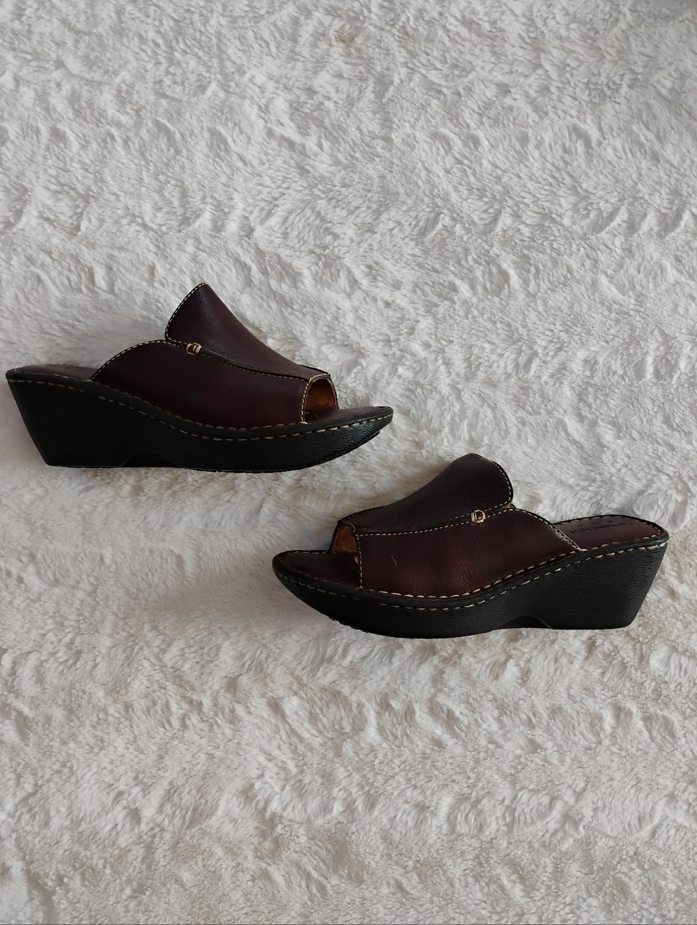 New Covington Leather Slide Wedge Sandals